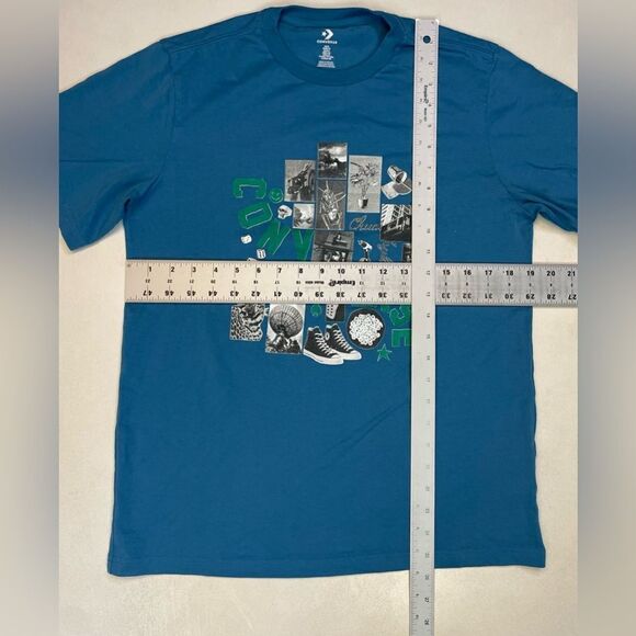 Converse Collage Graphic T-shirt Men Small Blue Short Sleeve - Picture 5 of 5